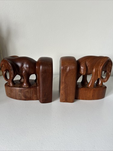 Solid wood elephant - elephant, bookends