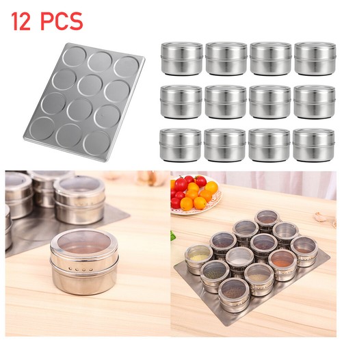 12x magnetic spice jars - magnetic,