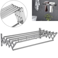 Wall Mounted Drying Rack Clothes Airer Towel Laundry Extendable Folding Dryer
