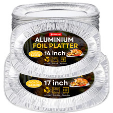 Disposable Foil Platters Aluminium Serving Party Trays Oven and Freezer Safe
