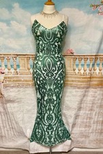 Maxi Evening Dress 8 10 Green