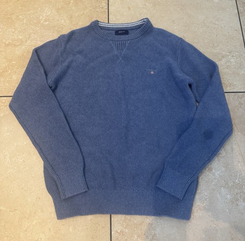 Gant blue men crew - blue, men’s