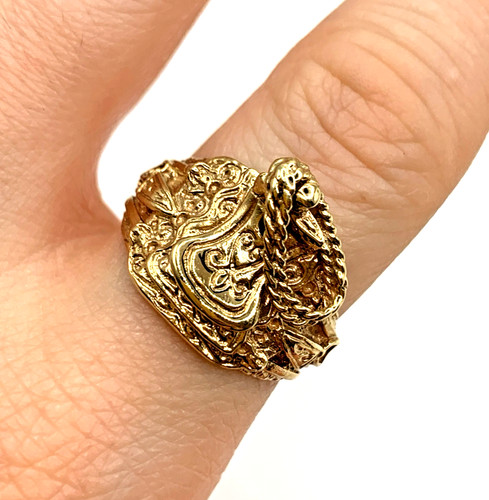 Gold saddle ring 375 - saddle,