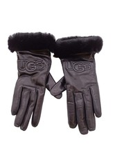UGG Women's Gloves XS Black Leather with Wool, Nylon Glove