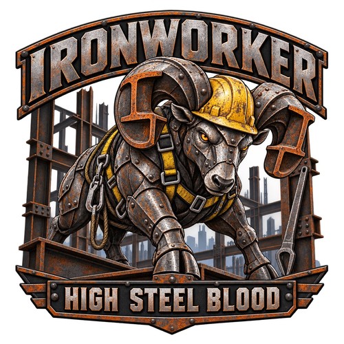Ironworker ram uv dtf - 4”,