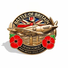 Spitfire Red Poppy Badge, 80th Anniversary of the Battle of Britain Badge