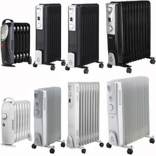 Oil Filled Radiator Portable Electric Heater Thermostat 6 7 9 11 Fin White Black
