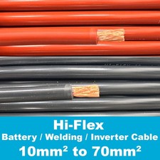 Hi-Flex 10mm² to 70mm² Battery Starter Welding Cable Car Power Red Black Wire