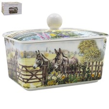 Butter Dish Donkey Farm Macneil Style Ceramic Kitchen Tableware Gift Boxed