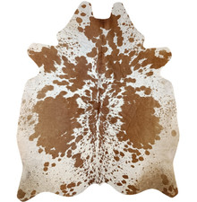 Genuine Cow hide Rug Brown