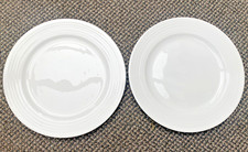 Pair of  MAXWELL & WILLIAMS White Basics CIRQUE RIPPLE 10.75"  DINNER PLATES
