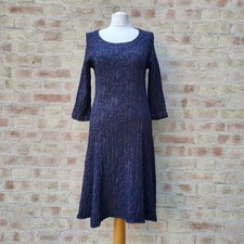 Out of Xile Dress Womens 2 UK 12 Navy Jaquard Artsy Boho Elegant Steampunk