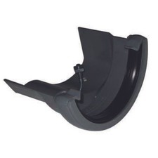 Floplast Guttering RD4BL Half Round to Cast Iron Ogee - LH Adaptor - Black