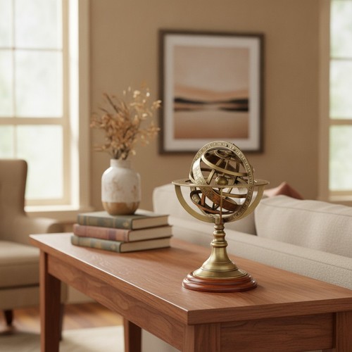 Antique brass armillary - antique,