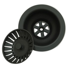 Kitchen Sink Waste Black Strainer with Plug 