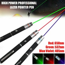 500 METR Laser Pointer Pen Green Red Range EXTREMELY STRONG/VERY BRIGHT 1mW Battery DE