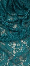 Teal Green Floral Guipure Lace