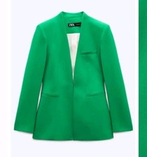 Zara Lapeless Green Fitted