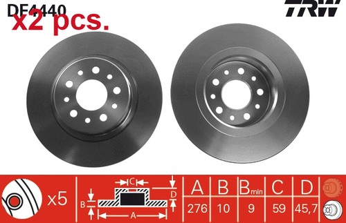 Pcs rear brake disc rotos - pcs,