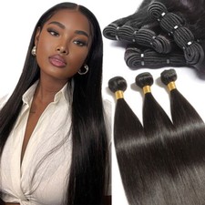 Straight Hair Bundles Weave Unprocessed Virgin Human Hair Thick 3Bundles=300G