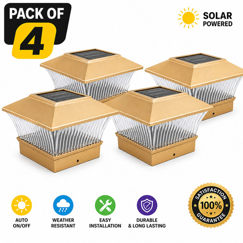 Solar post cap - post, lights