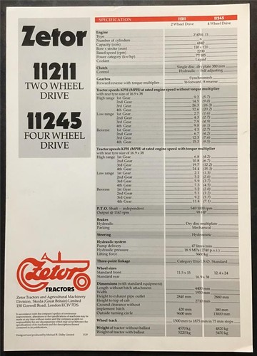 Zetor 11211 2wd 11245 4wd - zetor,