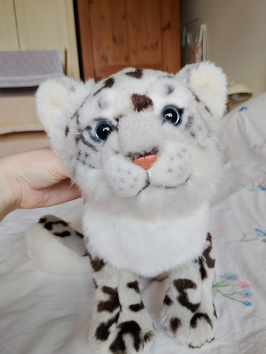 Snow leopard plush medium - plush, soft