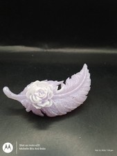 Lilac And White Resin Feather