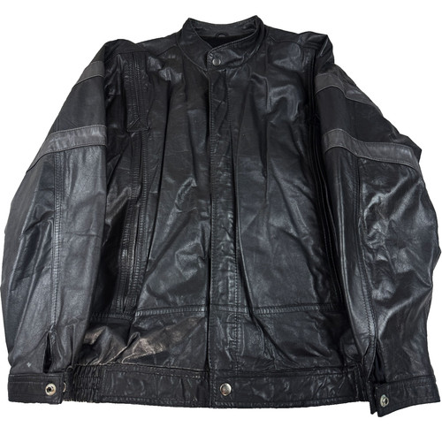 Vintage black leather moto - leather,