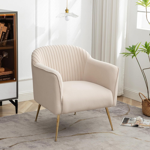 Tan velvet accent chair with - tan,