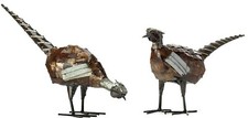 Metal Pheasant Garden Ornament Sculpture Art - Handmade Recycled Metal Bird