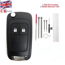 Replacement Car Flip Key Fob Case Shell for Vauxhall Opel Mokka Meriva Karl Viva