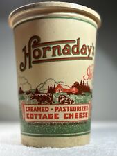Rare Hornaday's Country Style 32oz Cottage Cheese Wax Container Indianapolis IN