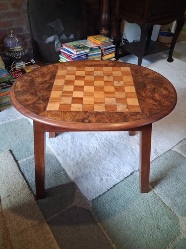 Vintage burr walnut top chess - vintage, top,