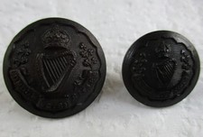 2x British Army:"LONDON IRISH RIFLES BLACK BUTTONS" (23mm-17mm, WW1 Period)