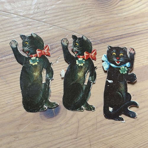 Victorian scraps black cats - victorian,