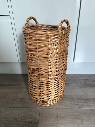 Vintage woven wicker umbrella - vintage,
