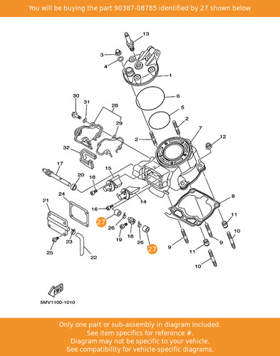 Yamaha collar 90387 08785 - collar,, oem