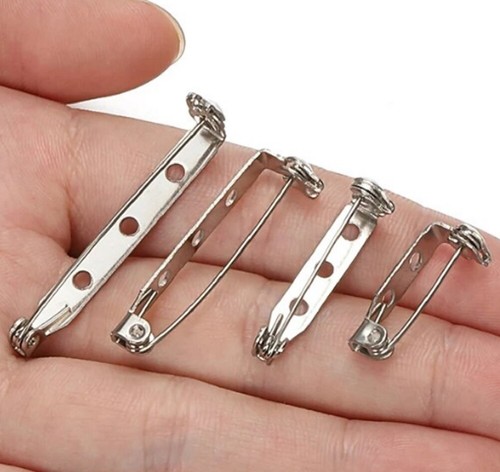 Rhodium silver blank brooch - blank,