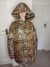 Zara Water Repellent Oversized Printed Leopard Coat Hooded Puffer Jacket XL. 