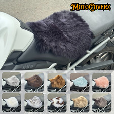 Motorcycle Sheepskin Seat Cover Adventure Sports Luxury Cushion Security Straps