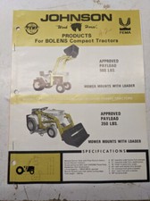 JOHNSON WORK HORSE LOADER MANUAL PARTS MODEL 14 BOLENS 1250 1455 1476 TRACTOR
