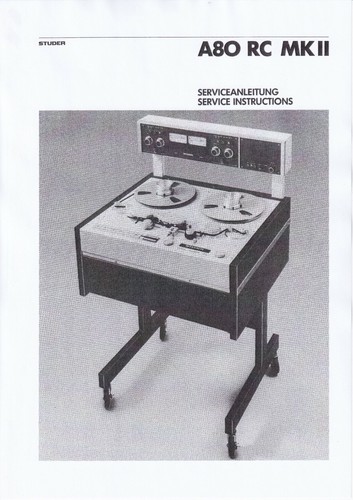 Service manual for studer 80 - service,
