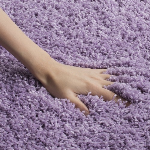 Large lilac shaggy rug - x,