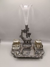 1900 Silver Plated Ink Stand with Epergne by James Deakin of Sheffield C.1910