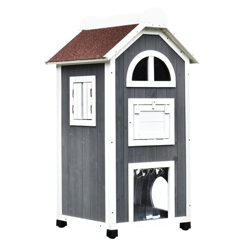 Pawhut wooden cat - cat, house