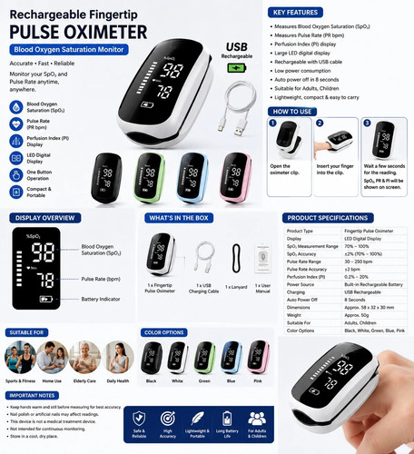 Fingertip pulse oximeter spo2 - fingertip,
