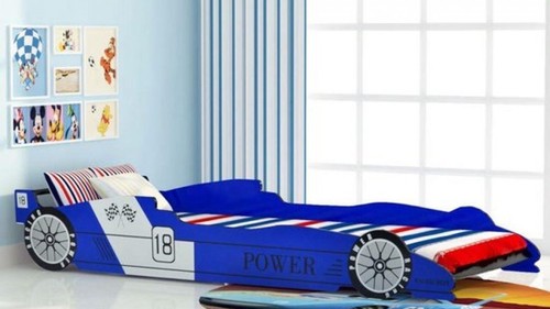 Children race car bed - bed, with