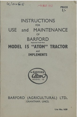 Barford atom tractor and - barford,