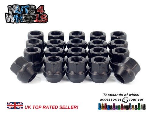 Black open wheel nuts - 20,